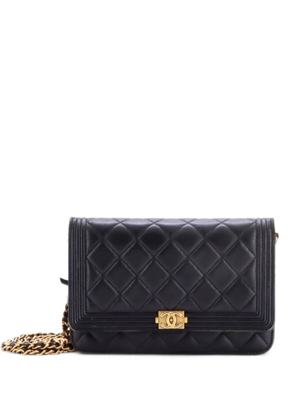 Boy Wallet on Chain Quilted Lambskin Crossbody Bag by CHANEL Pre-Owned