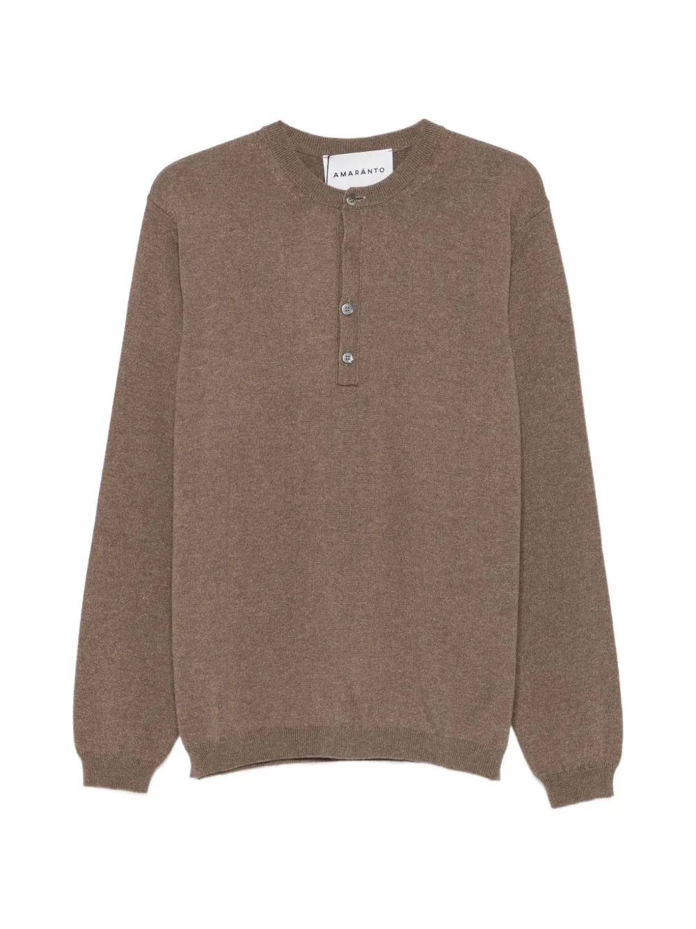 Button-Placket Sweater by AMARANTO