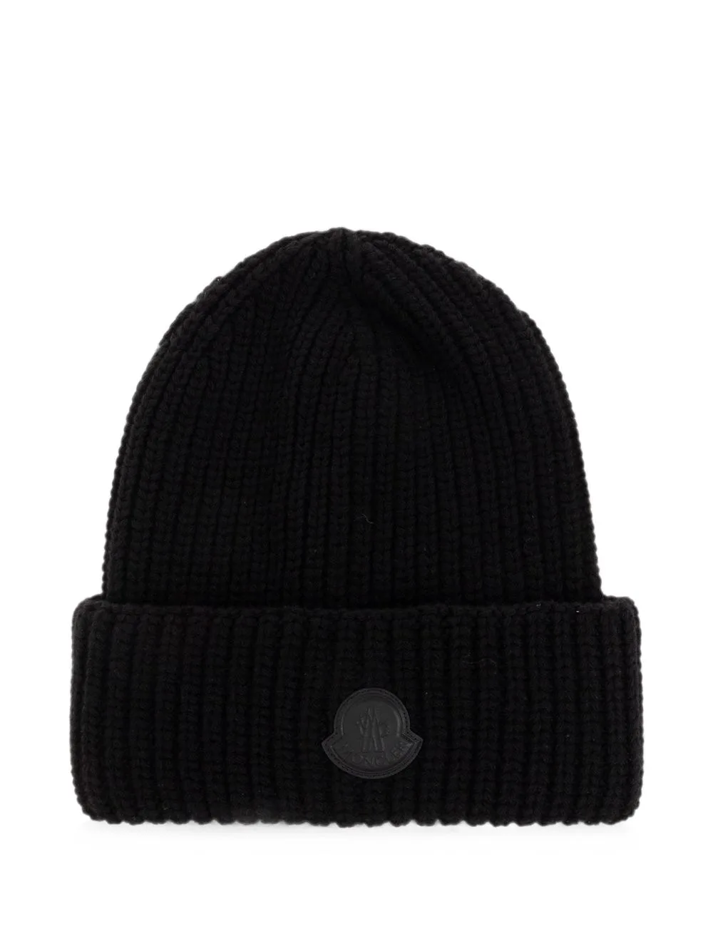 Ribbed-Knit Logo-Patch Beanie Hat