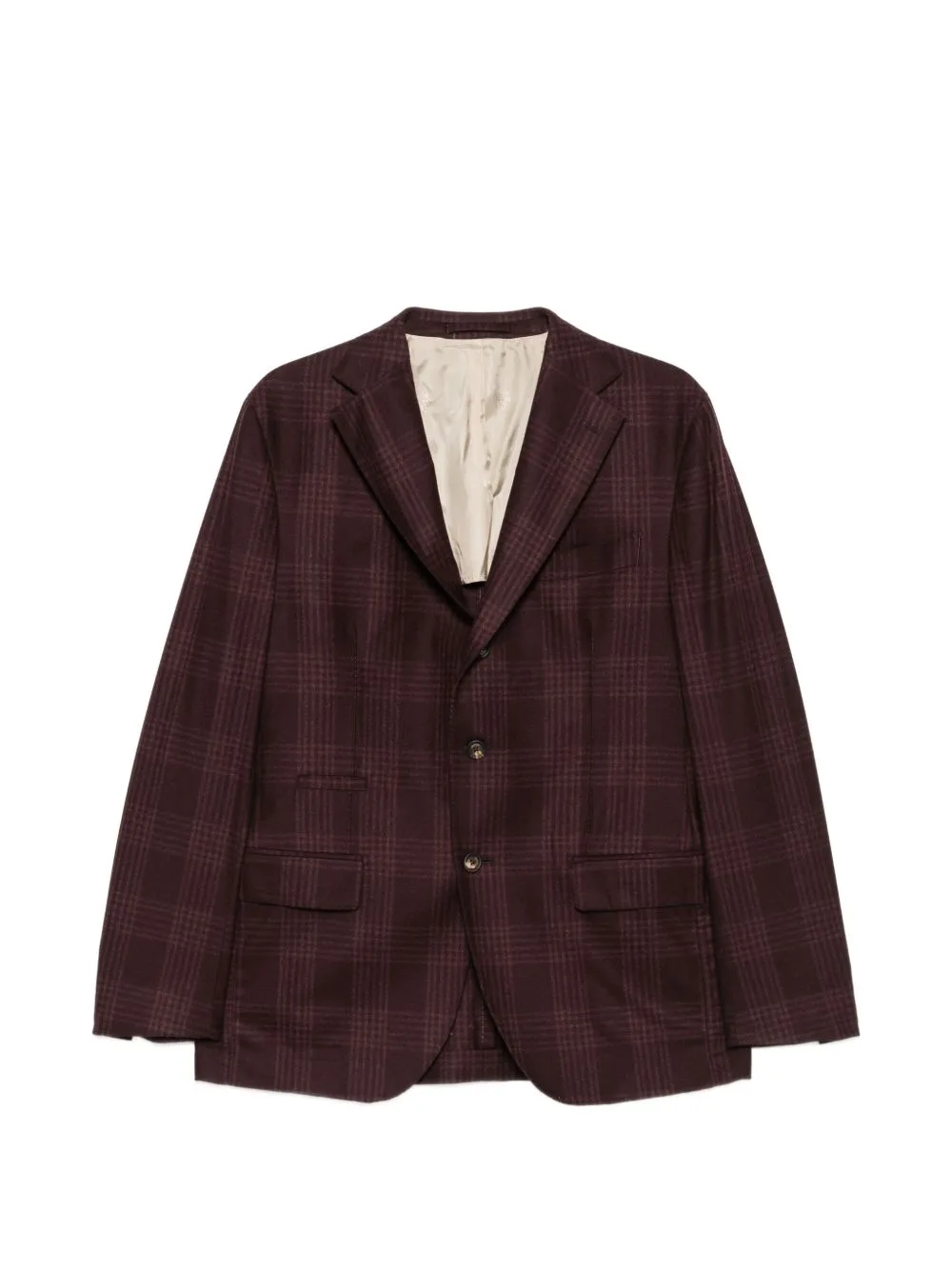 Check-Pattern Notched-Lapels Blazer by Eleventy
