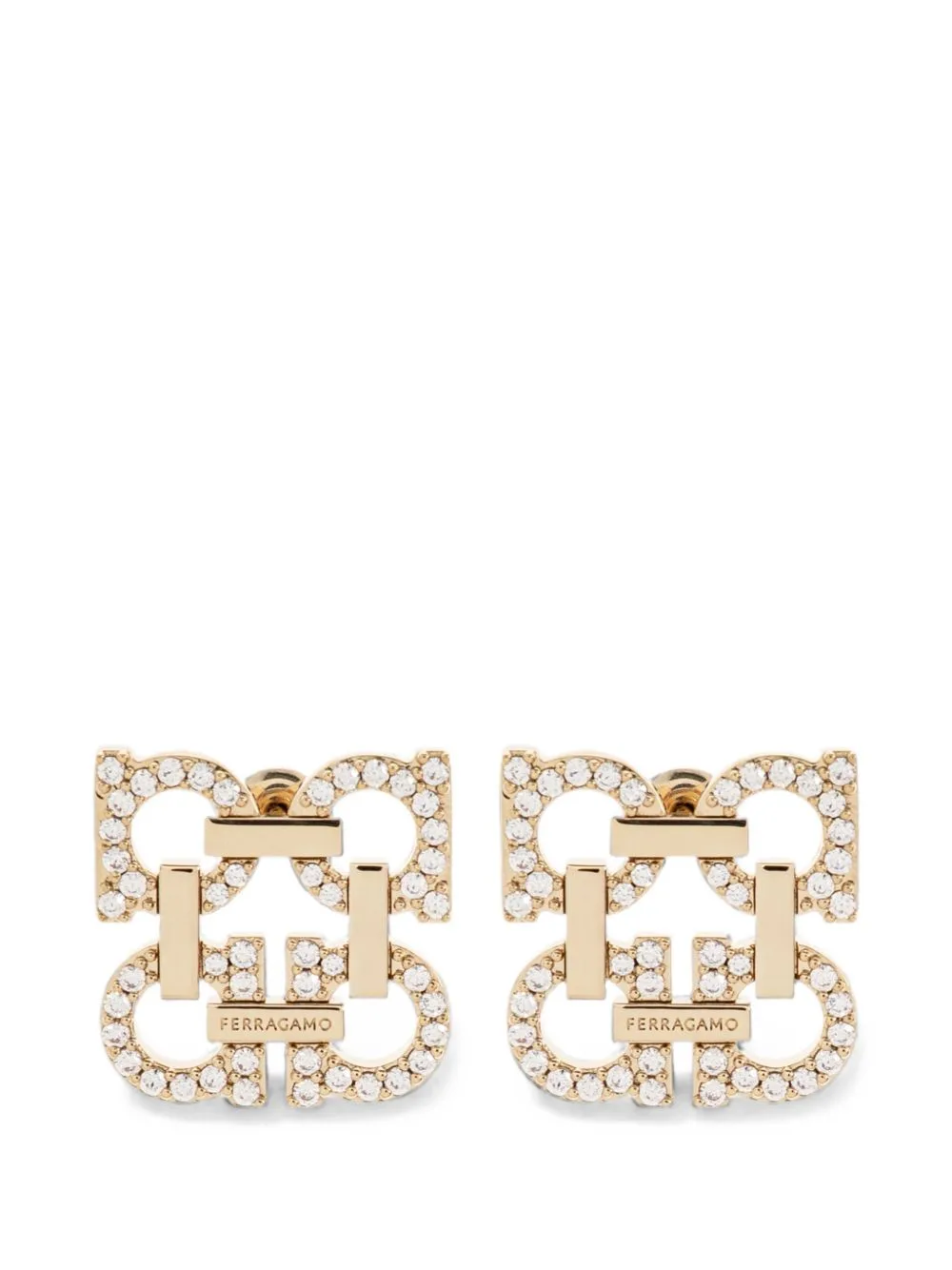 Gancini Crystal-Embellished Earrings by Ferragamo