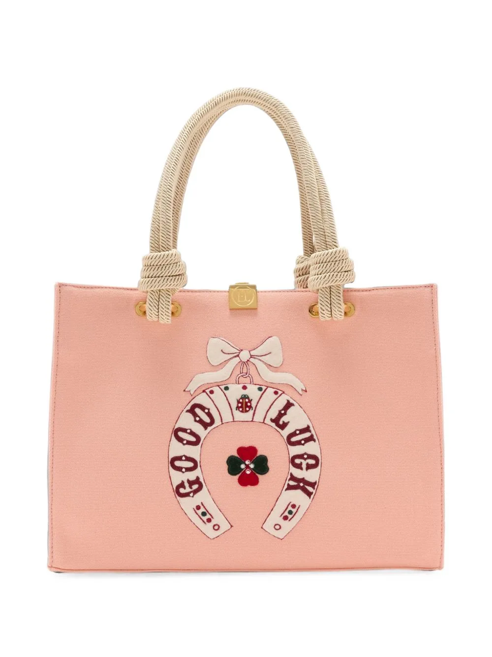 Olympia Le-Tan x Mlle Mouns Small Good Luck Knotted-Handle Tote Bag by Olympia Le-Tan