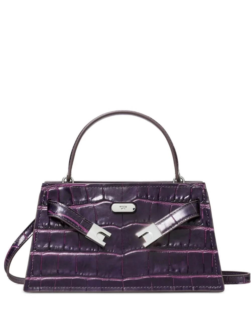 Mini Lee Radziwill Crocodile-Embossed Top-Handle Mini Bag by Tory Burch