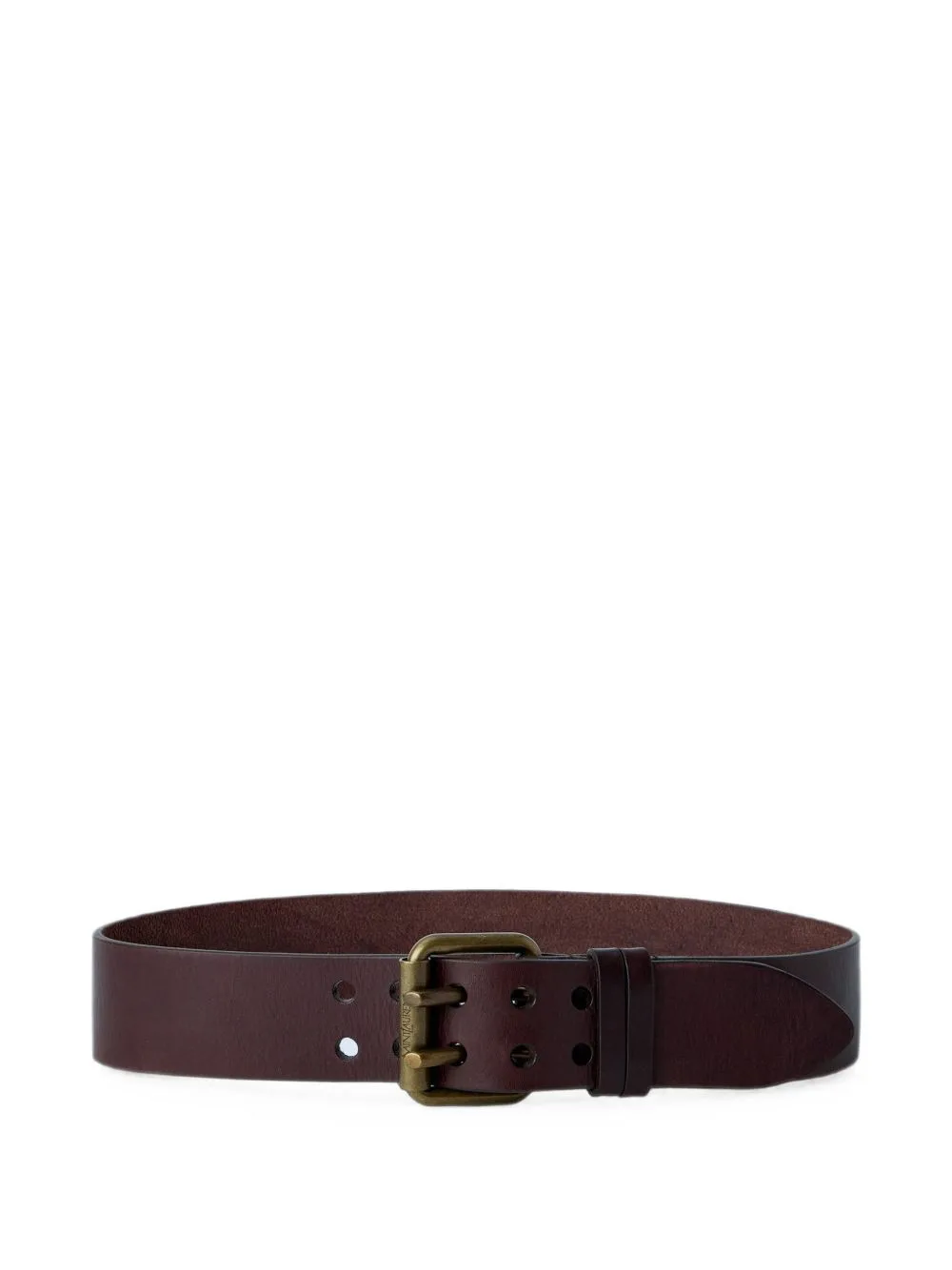 Double-Buckle Leather Belt by Saint Laurent