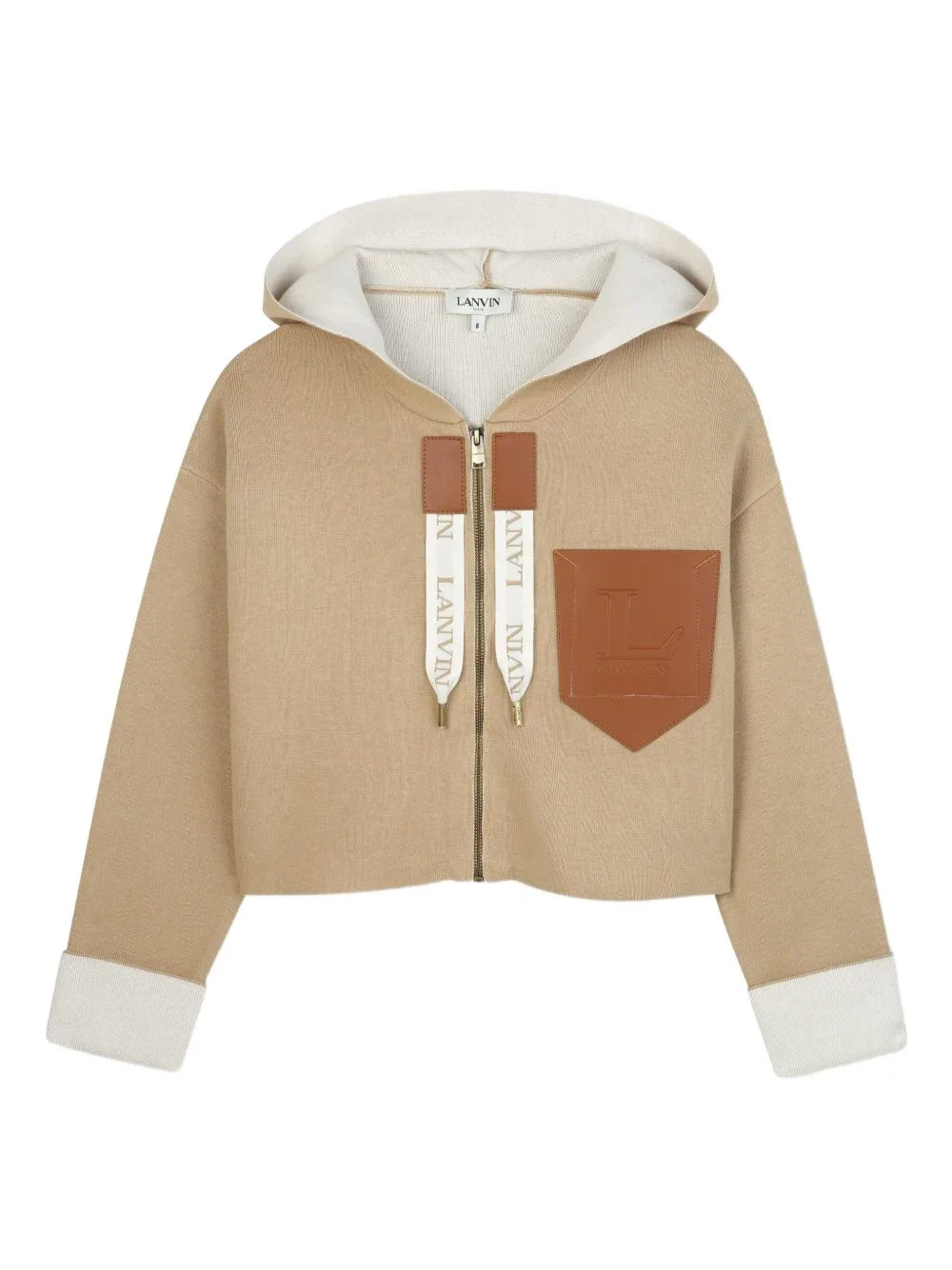 Cropped Hooded Cardigan by Lanvin Enfant