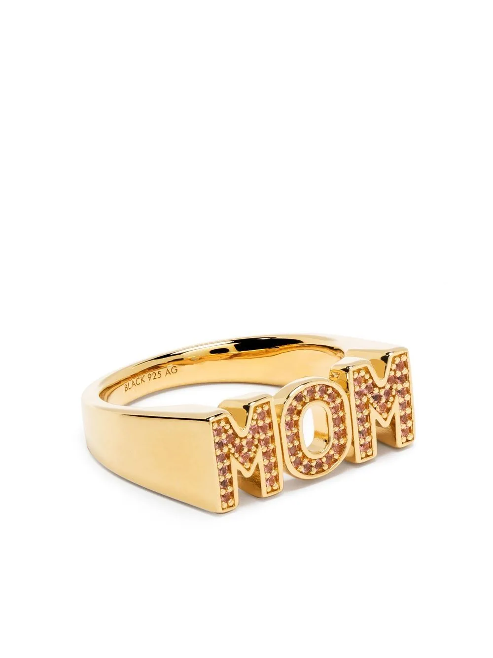 Mom Crystal-Embellished Ring by Maria Black
