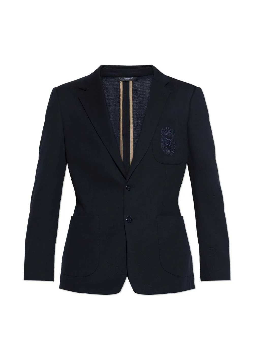 Embroidered-Logo Single-Vent Blazer by Dolce & Gabbana
