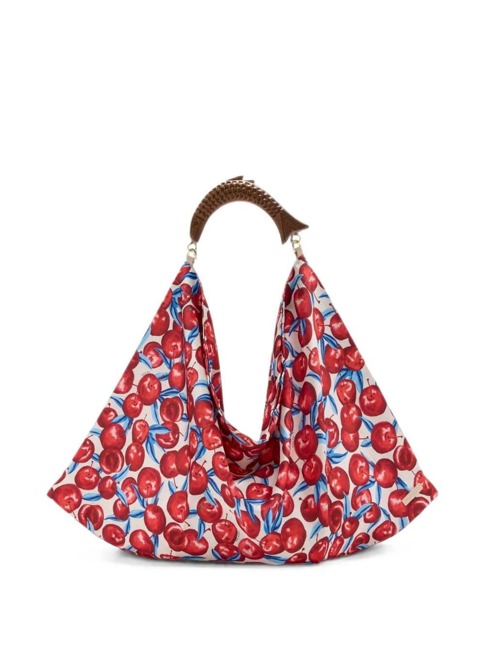 Medium Cherry-Print Satin Tote Bag by FARM Rio