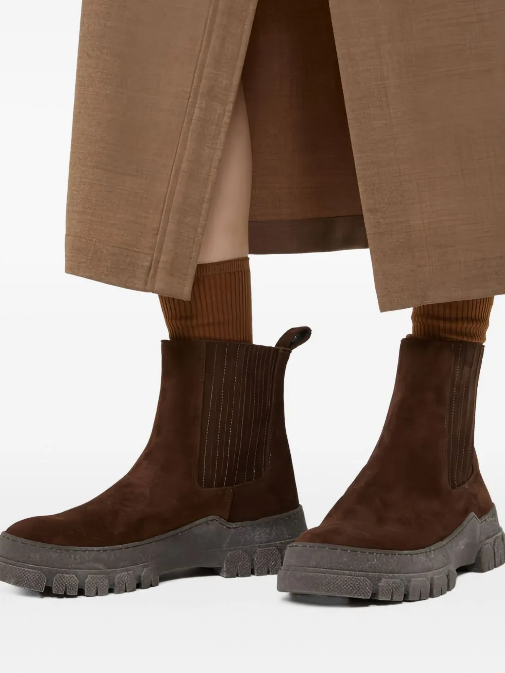 Suede Chunky-Sole Boots by Weekend Max Mara