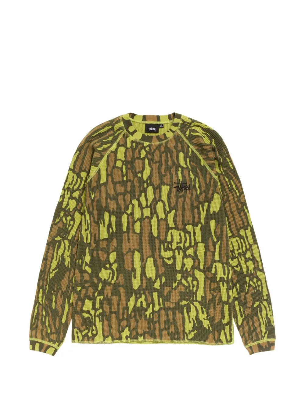 Tree Bark Camo-Print Thermal T-Shirt by Stüssy