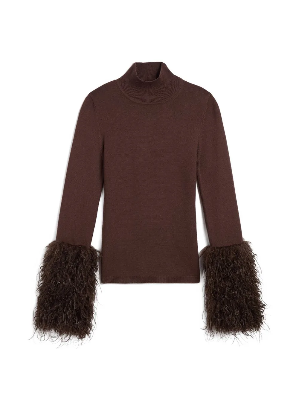 Aspen Faux-Fur Cuff Turtle-Neck Top by Apparis