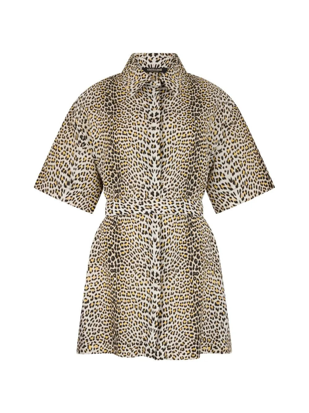Leopard-Print Belted Mini Dress by Roberto Cavalli