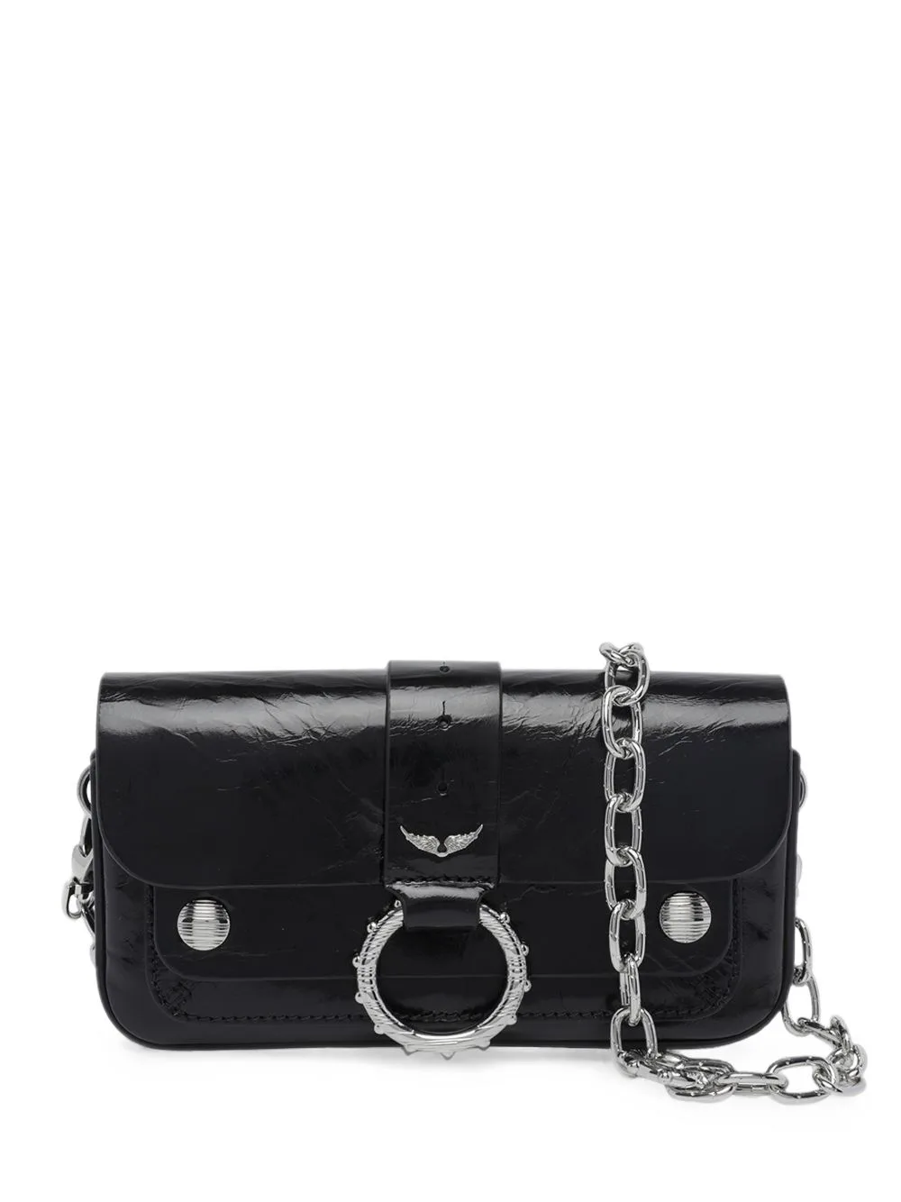 Crinkled-Leather Chain-Strap Wallet by Zadig&Voltaire