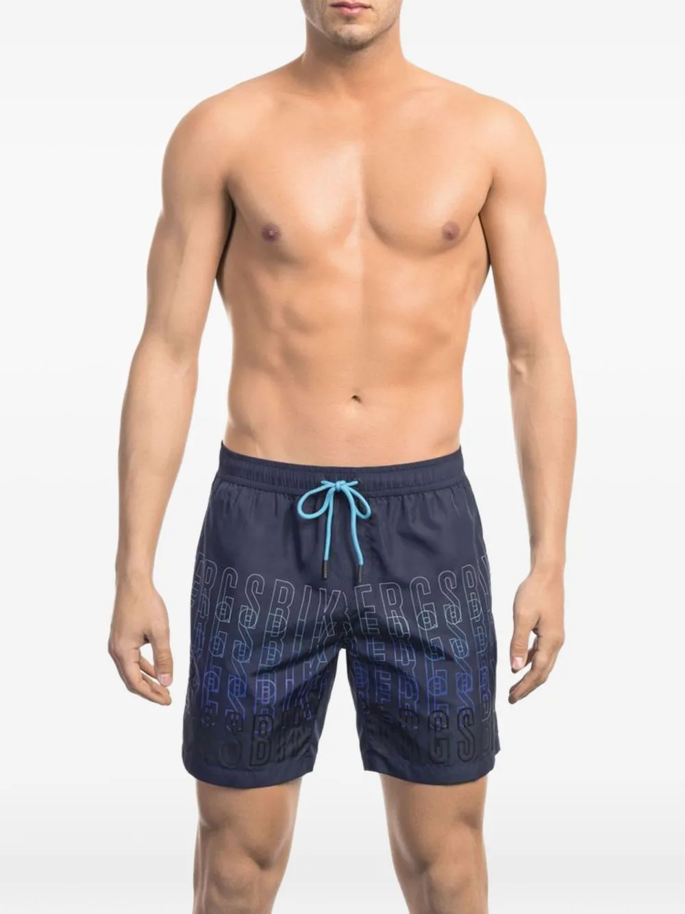 Logo-Print Drawstring Swim Shorts by Bikkembergs