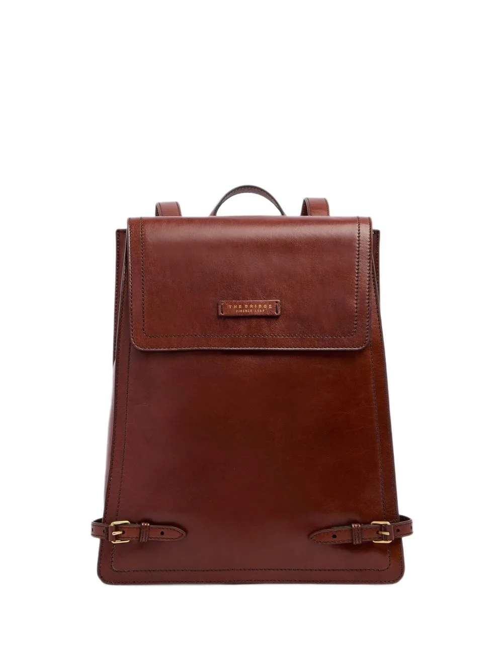 Buckle-Detail Leather Backpack by The Bridge