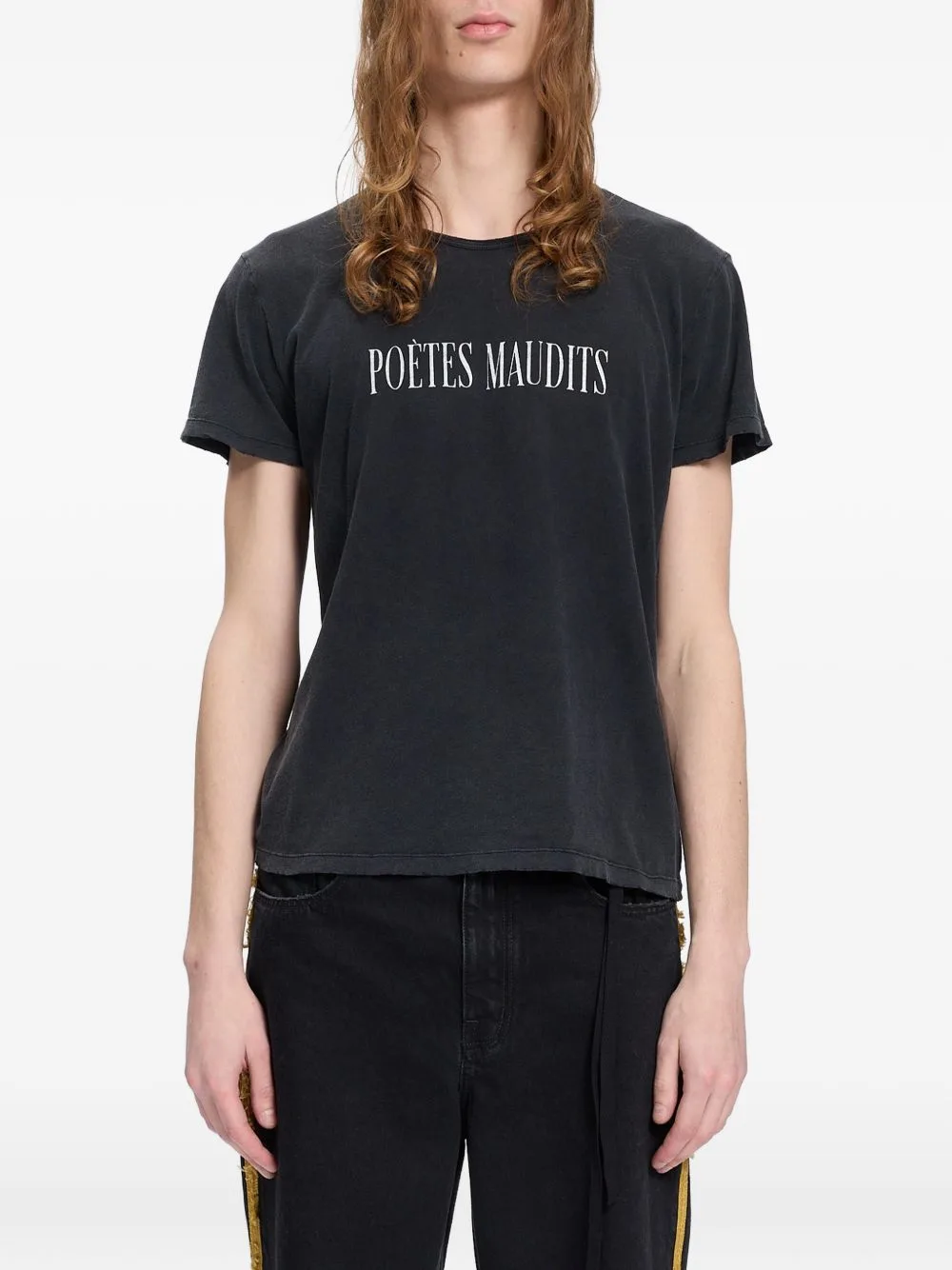 Slogan-Print Washed-Out T-Shirt by Ann Demeulemeester