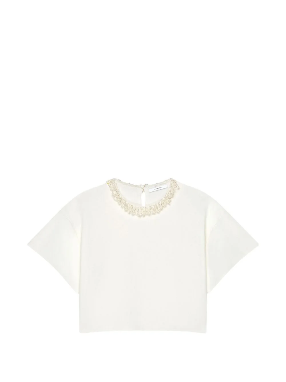 Cropped Top in Knit with Embroidered Pearl Collar by Givenchy