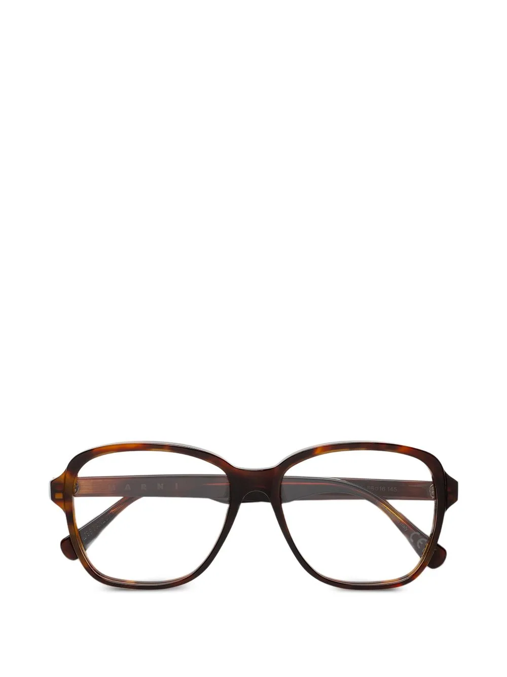 Tortoiseshell-Effect Square-Frame Glasses