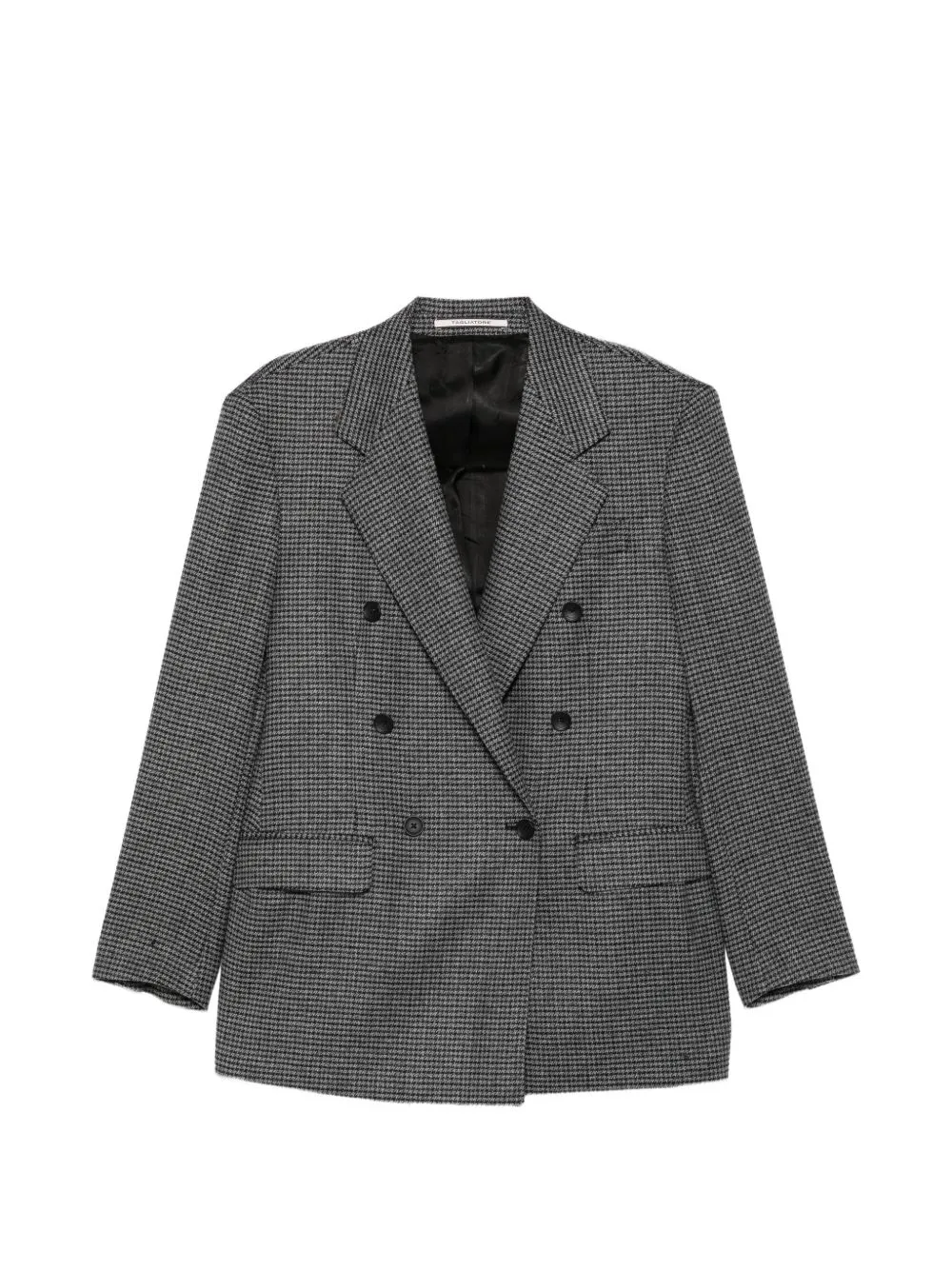 Double-Breasted Houndstooth Blazer