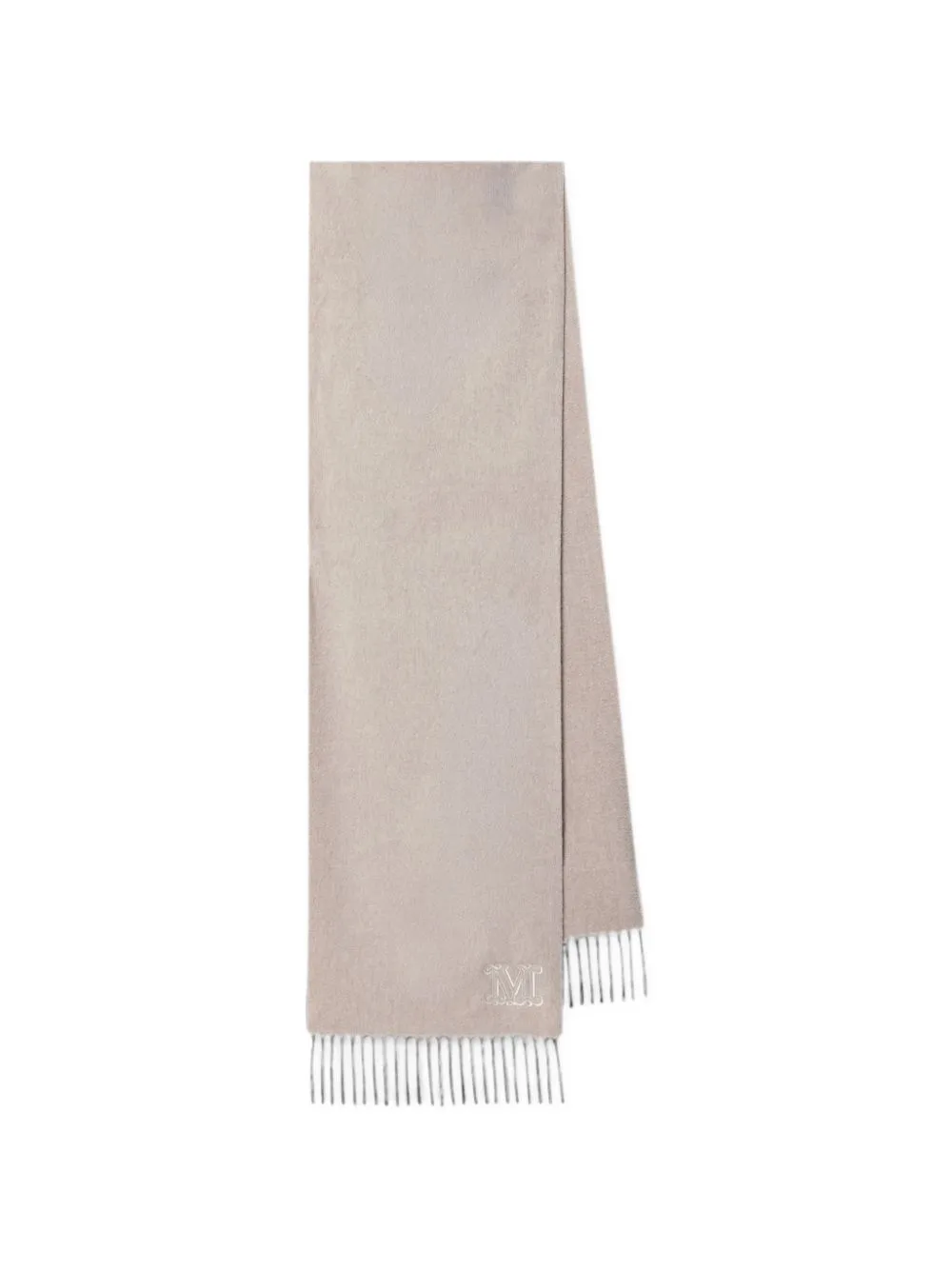 Monogram-Embroidered Fringed Scarf by Max Mara
