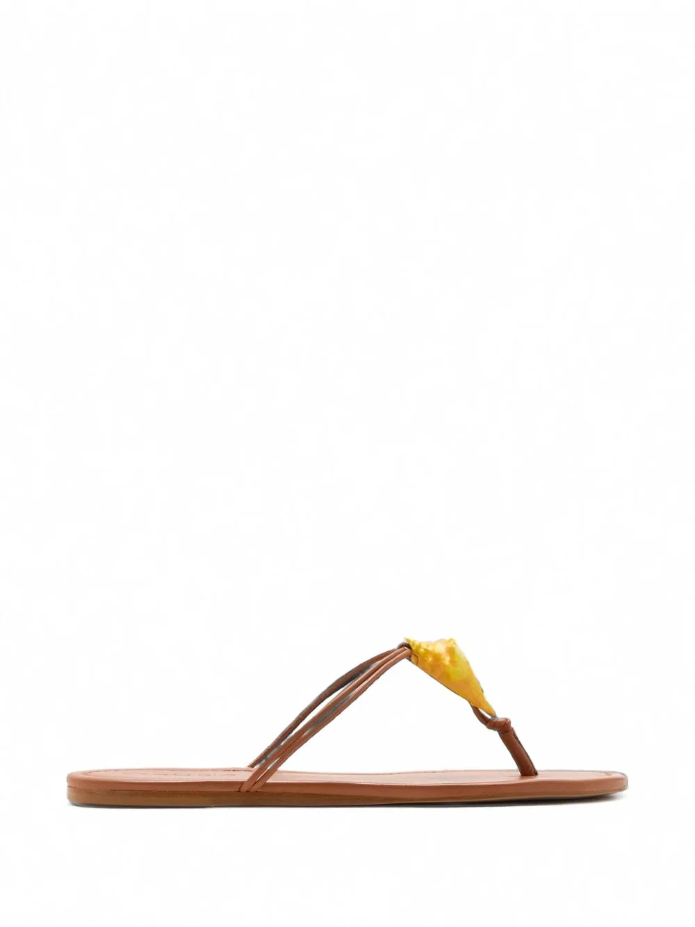 Shell-Embellished Leather Sandals by FARM Rio