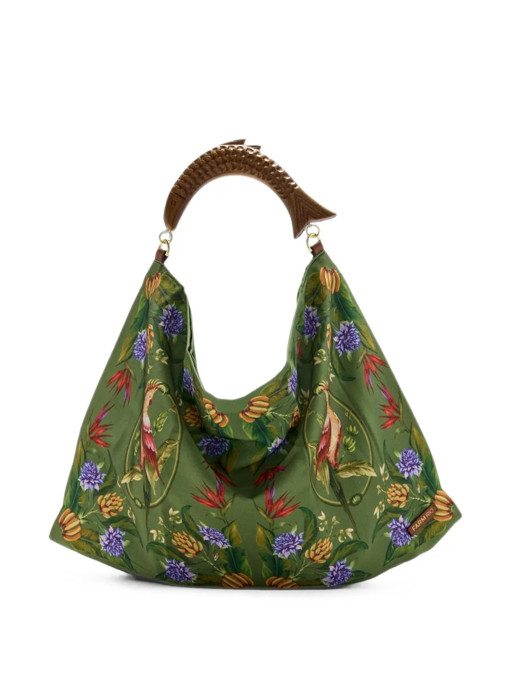 Tropical-Print Fish-Handle Shoulder Bag by FARM Rio