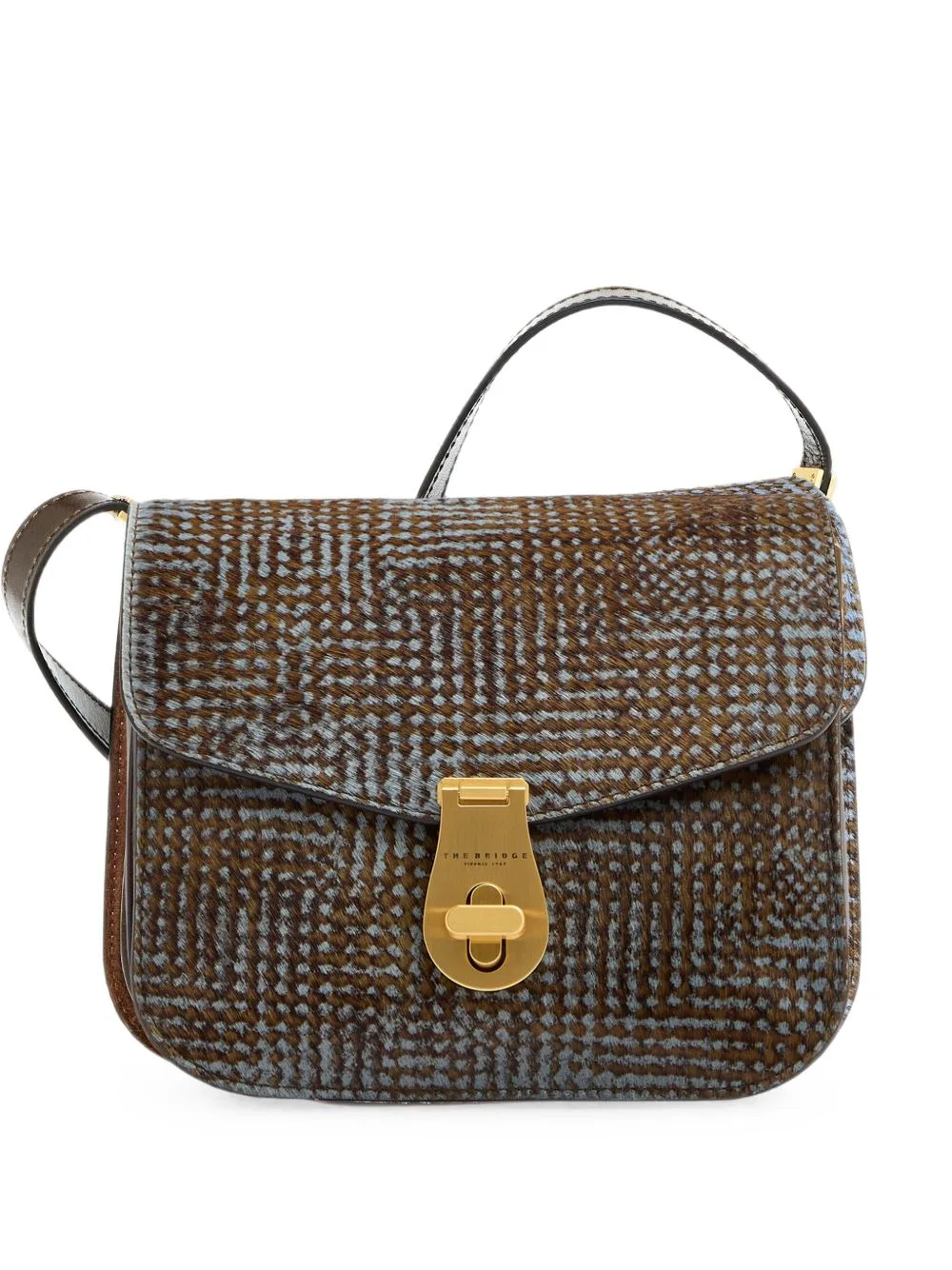 Mia Animal-Pattern Leather Shoulder Bag by The Bridge