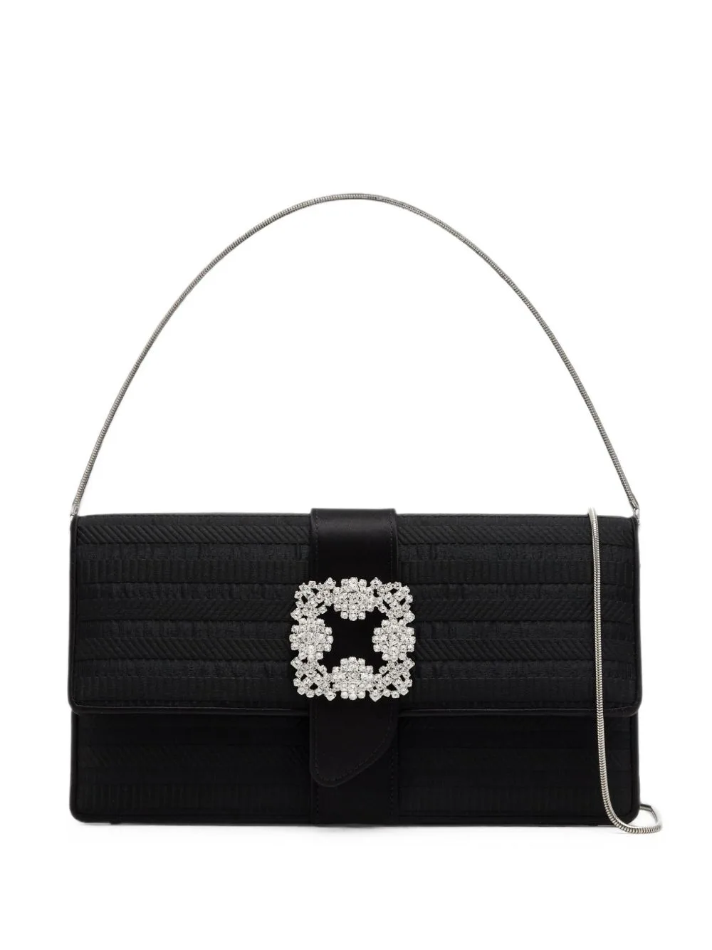 Capri Crystal-Buckle Clutch Bag by Manolo Blahnik