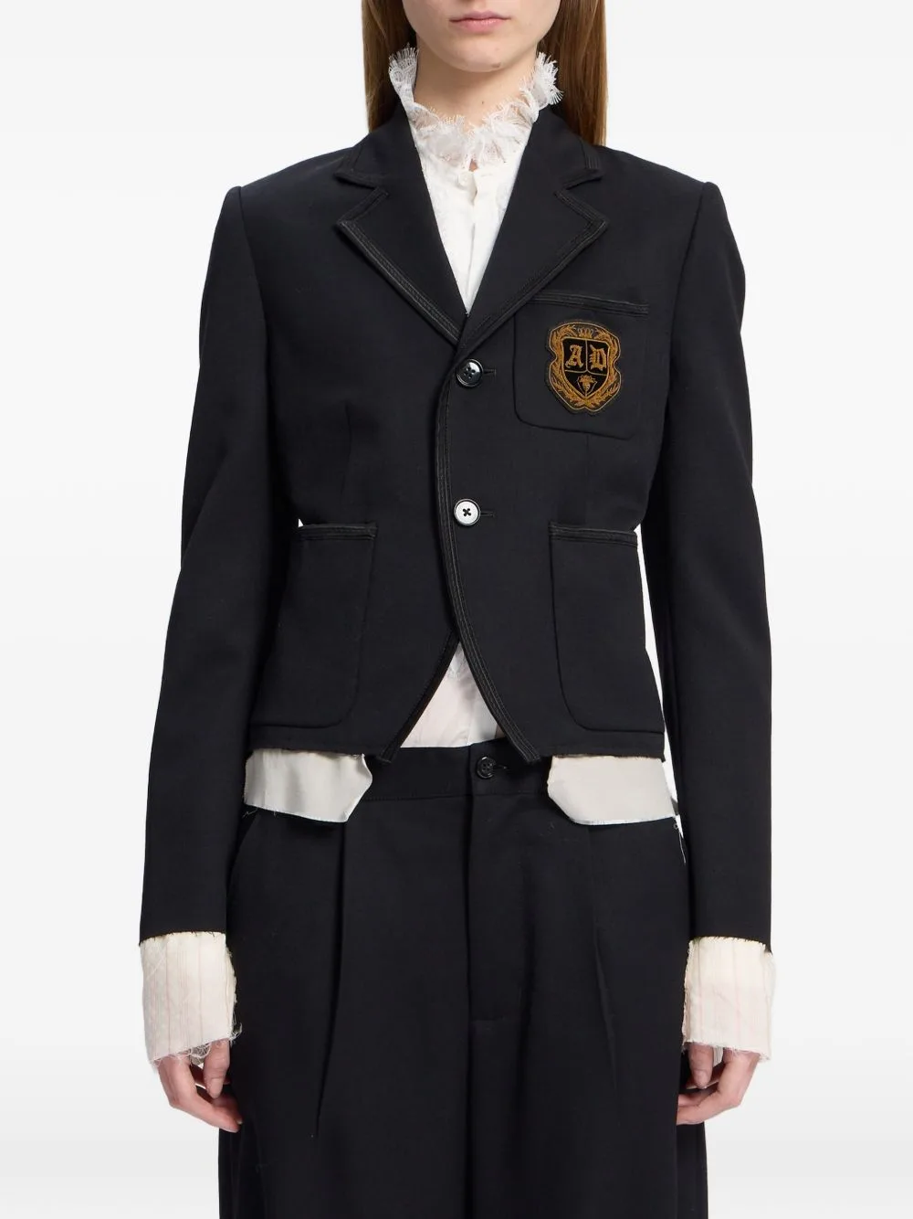 Logo-Patch Worsted-Wool Jacket by Ann Demeulemeester