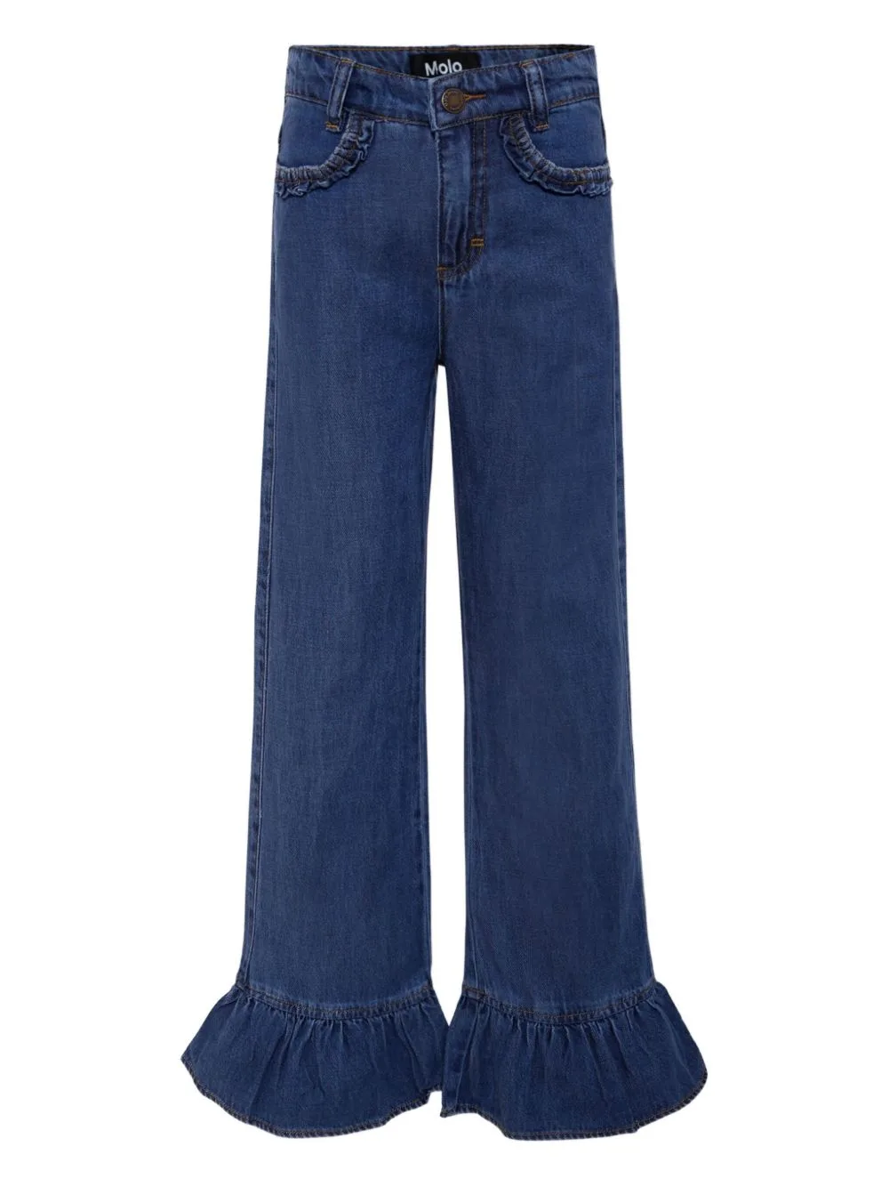 Amara Ruffled-Trim Jeans by Molo