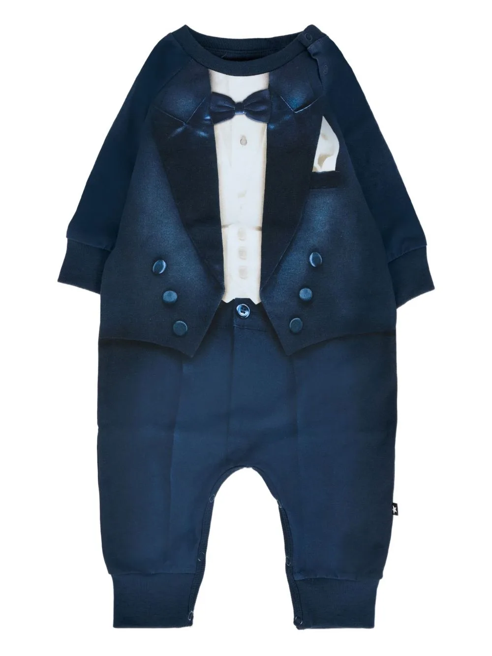 Tuxedo-Print Romper by Molo