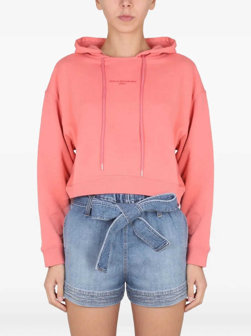 Logo-Embroidered Cropped Hoodie by Stella McCartney