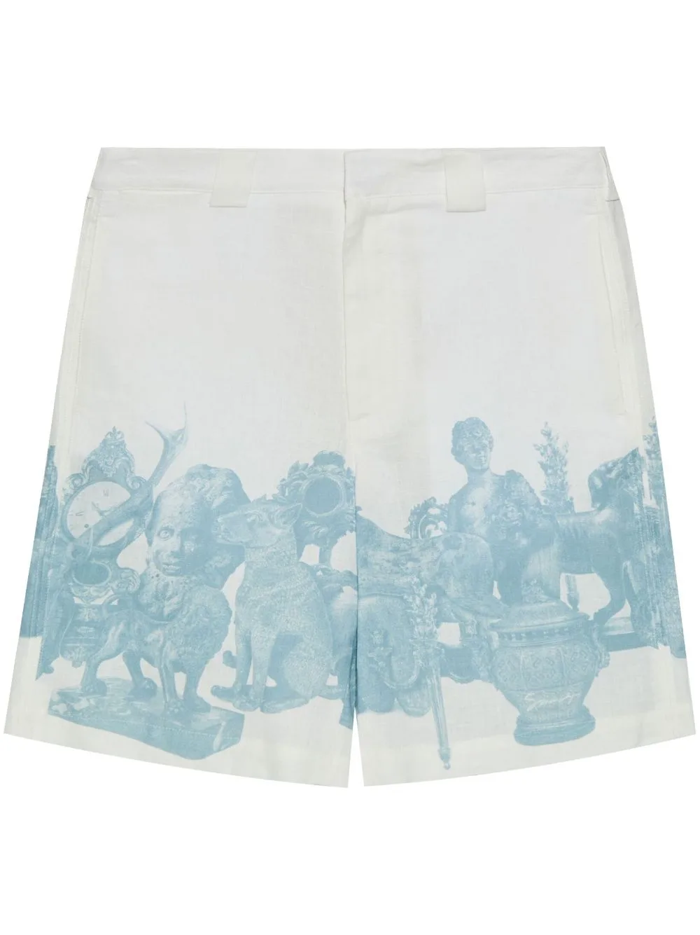 Bermuda Shorts in Linen with Hubert Objects Print by Givenchy