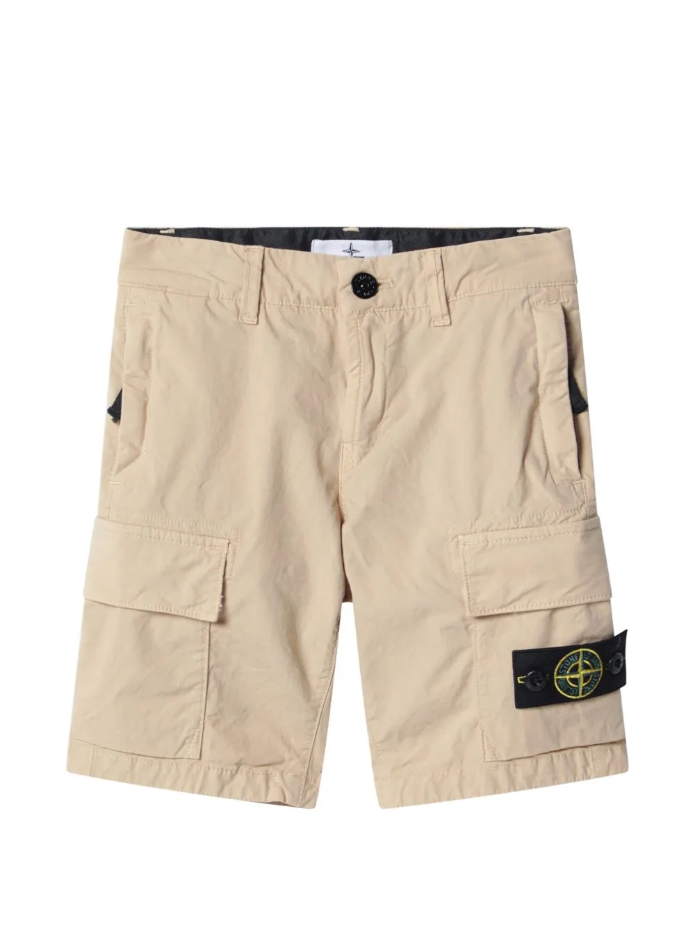 Compass-Patch Cargo Shorts by Stone Island Junior