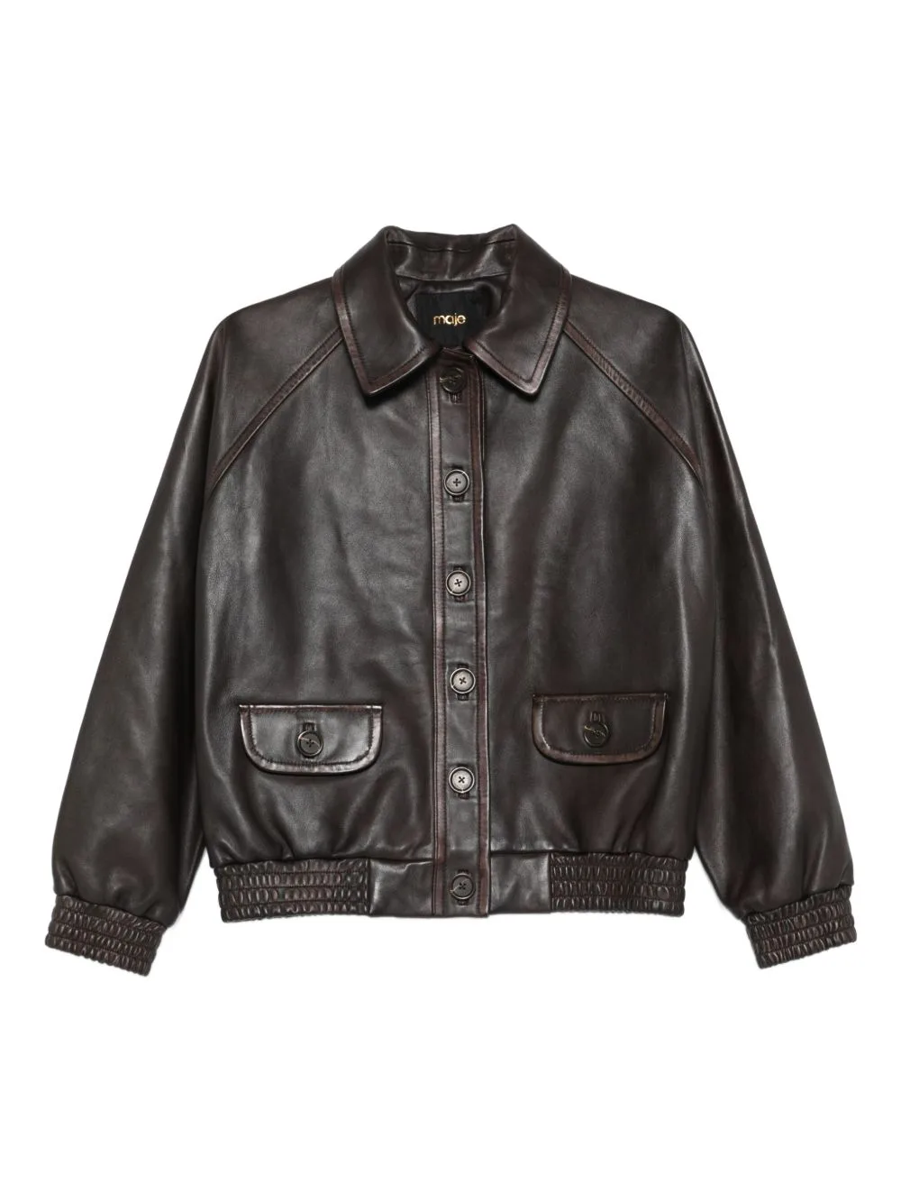 Cropped Leather Jacket by Maje