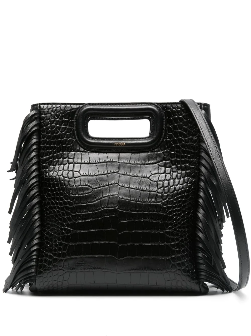Crocodile-Effect Leather M Bag by Maje
