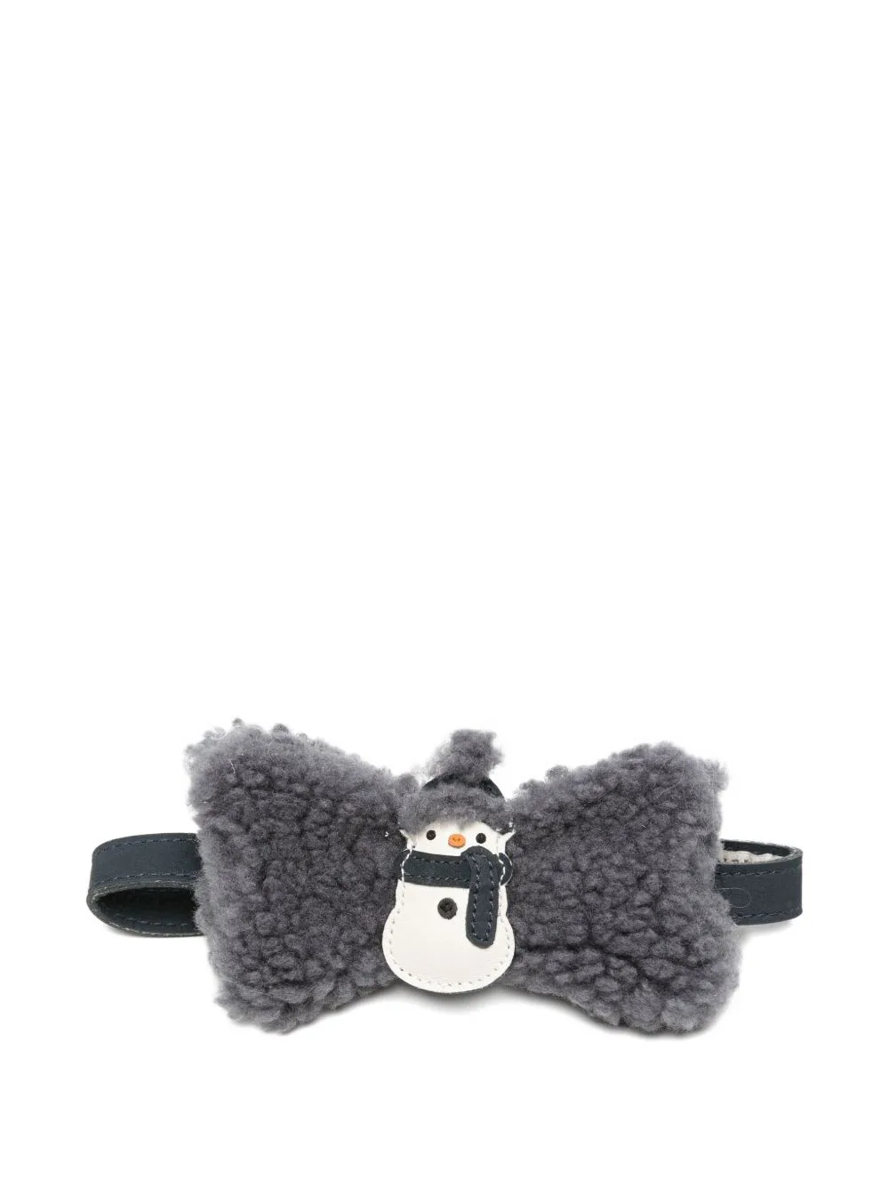 Nardoc Snowman-Patch Shearling Bow Tie by Donsje