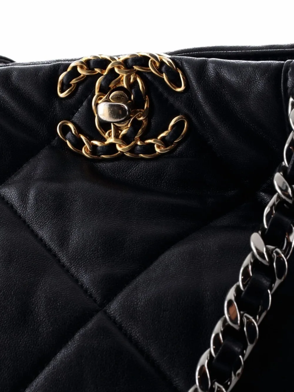 19 Shopping Bag Quilted Leather Medium Tote Bag by CHANEL Pre-Owned