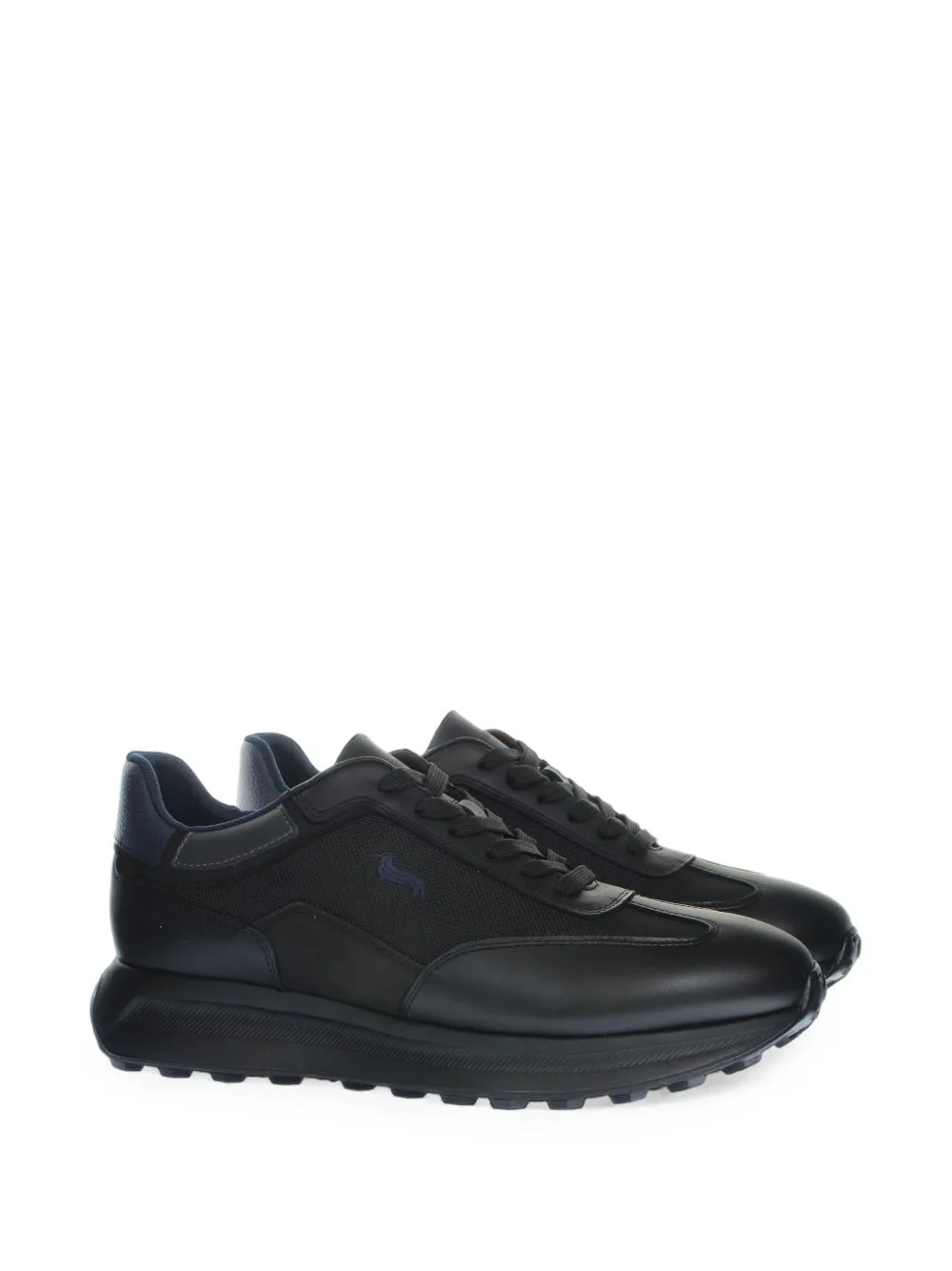 Panelled Leather-Trim Sneakers