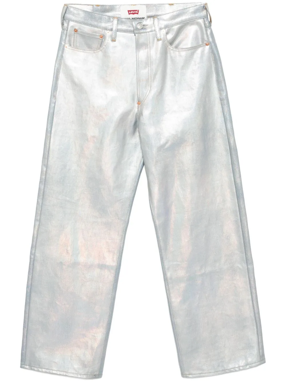 Foiled-Print Straight-Leg Jeans by Junya Watanabe