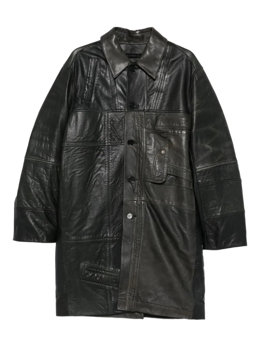 Leather Single-Breasted Coat by ALAINPAUL