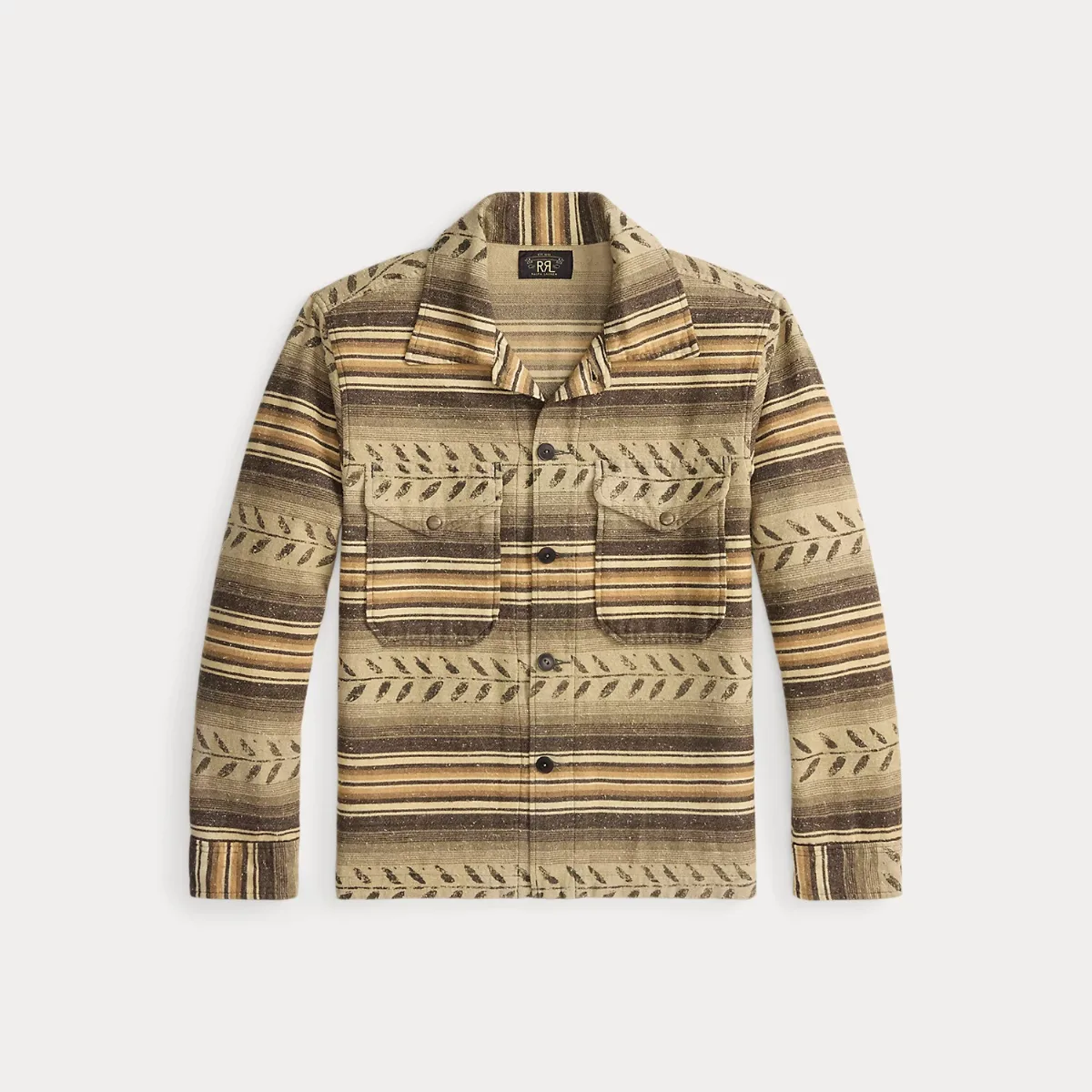 Leaf-Print Striped Twill Overshirt by Ralph Lauren RRL