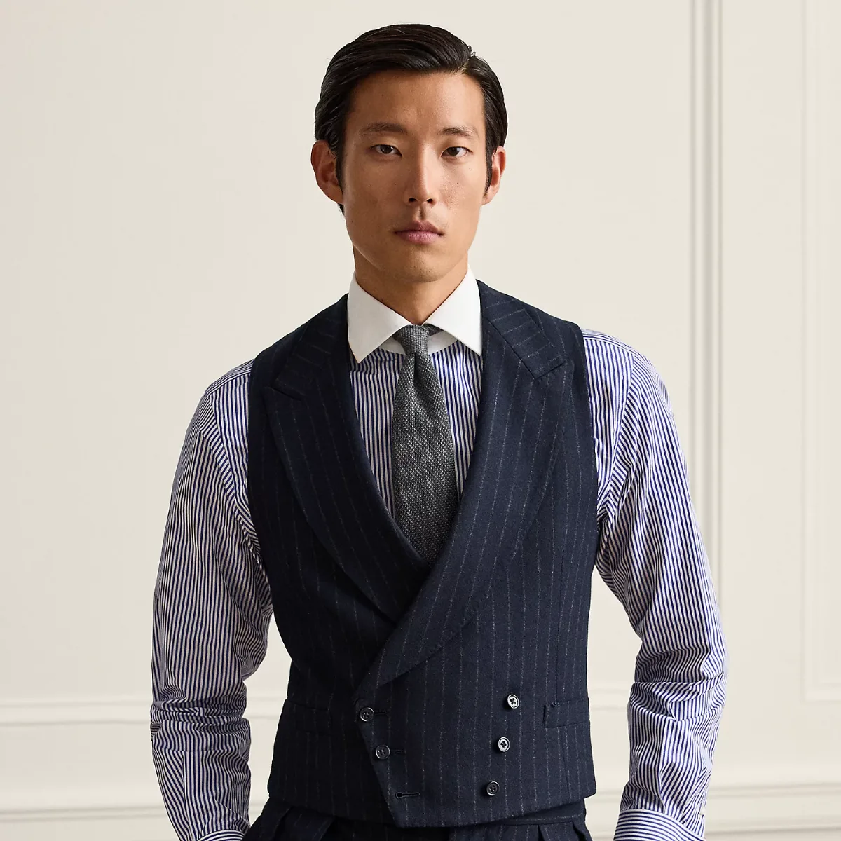 Hand-Tailored Chalk-Stripe Waistcoat by Ralph Lauren Purple Label