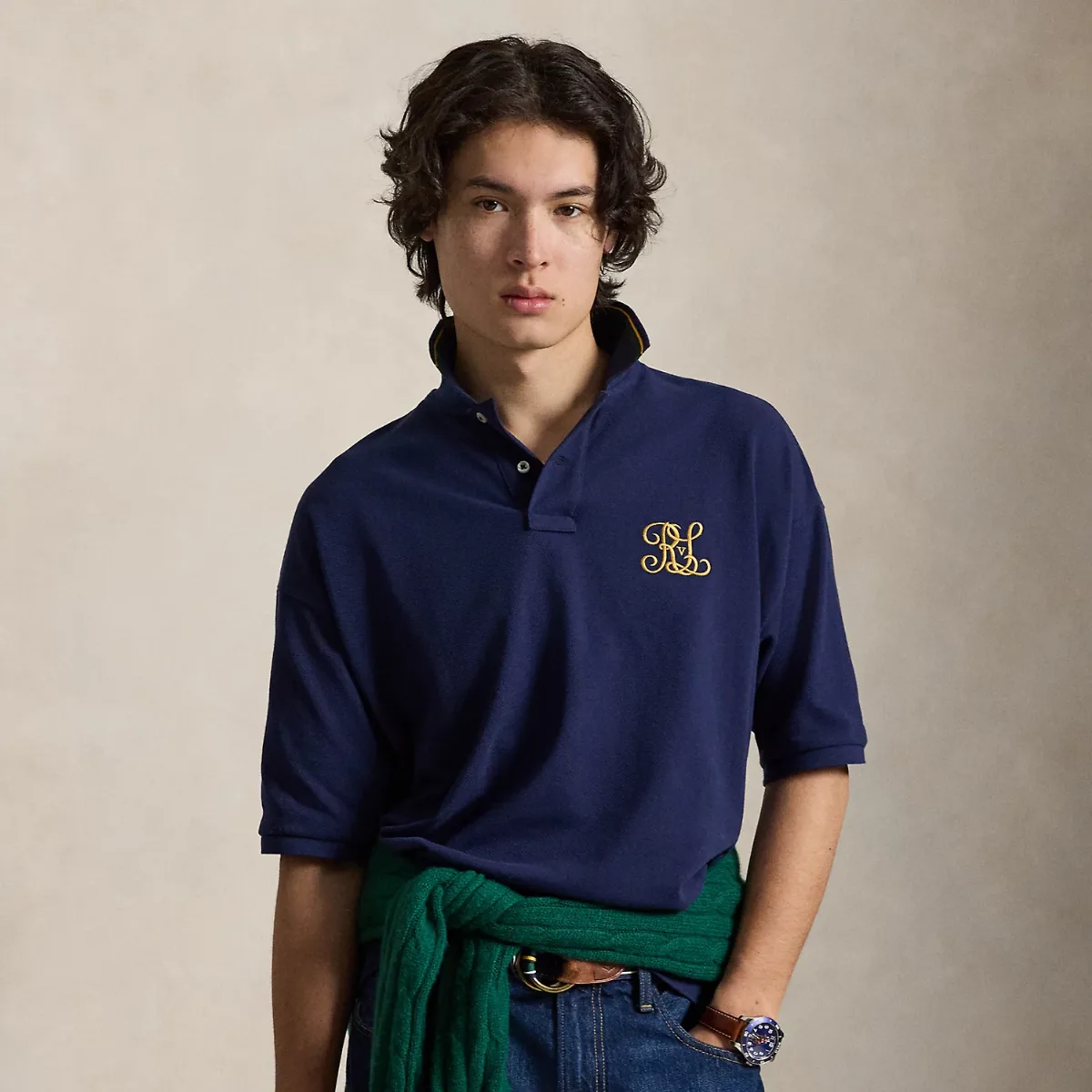 Relaxed Fit Crest Mesh Polo Shirt by Polo Ralph Lauren