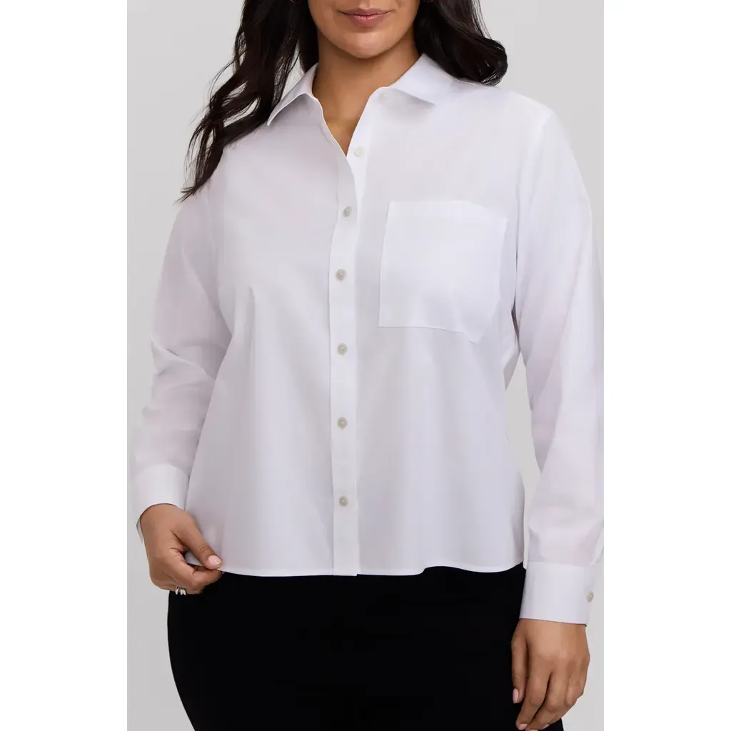 Jodie Cotton Button-Up Shirt by Foxcroft