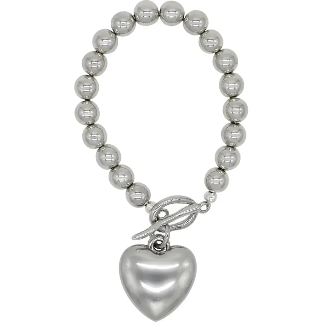 Hematite Bracelet with Heart Charm by Velvet Luna