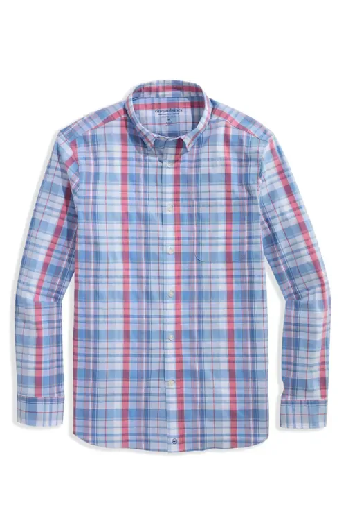 Firecracker Plaid Performance Cotton Shirt by vineyard vines