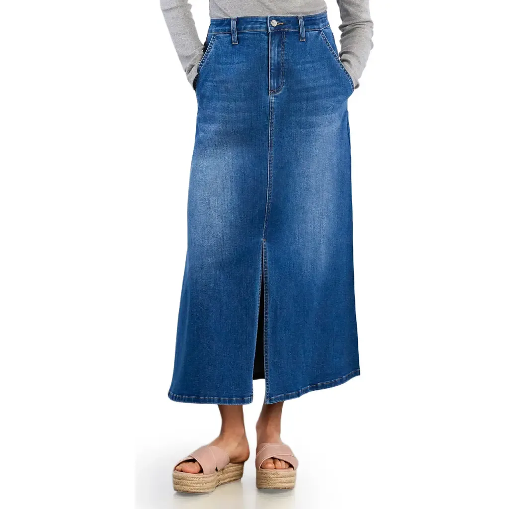 Denim Maxi Skirt by HINT OF BLU