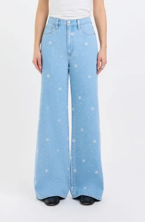 Farout Embroidered Wide Leg Jeans by DAZE