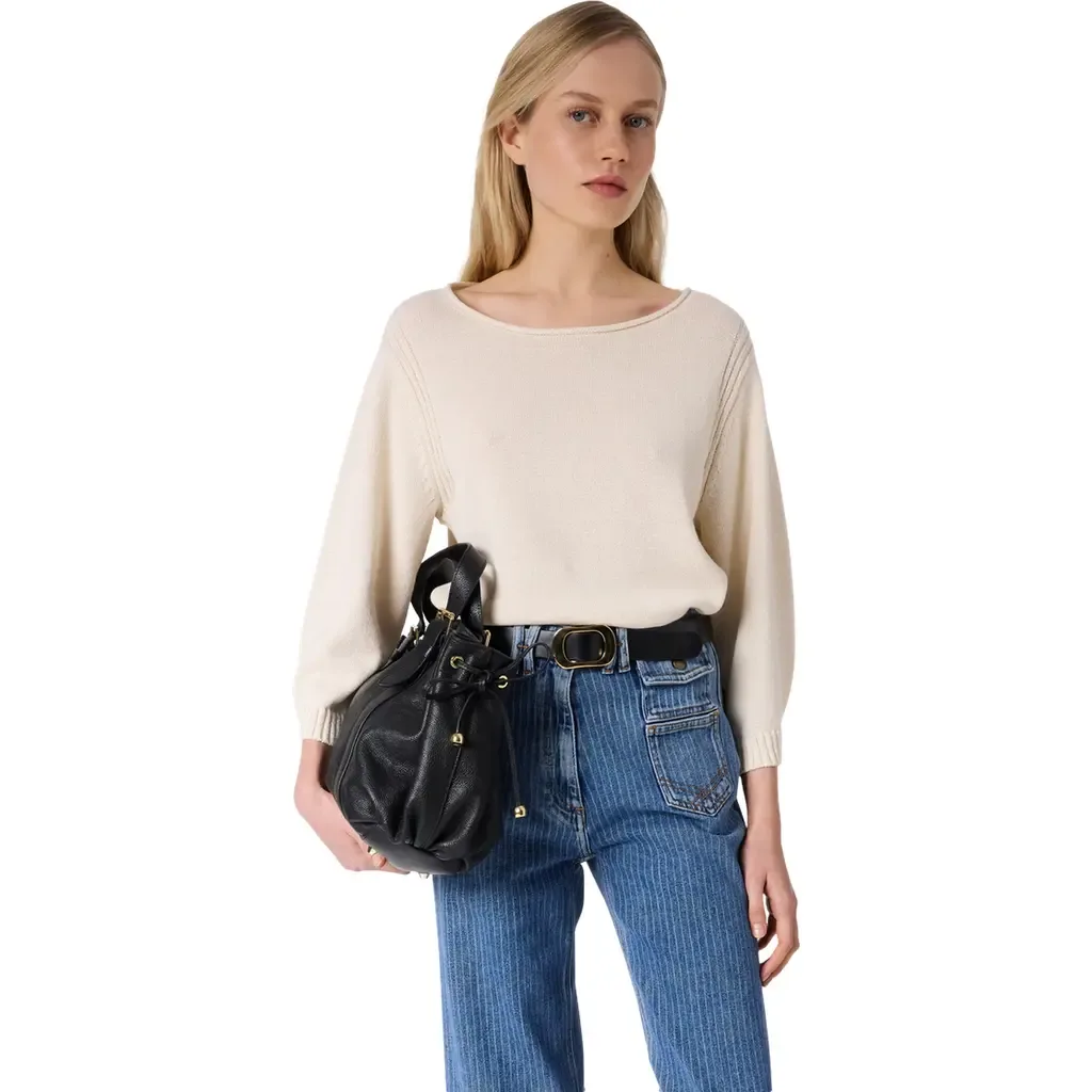 Liona 3/4 Sleeve Boat Neck Knit Top by GERARD DAREL